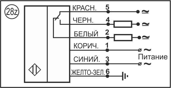 Датчик бесконтактный индуктивный И25-NO/NC-ACR-Z(Л63, Lкорп=100мм)