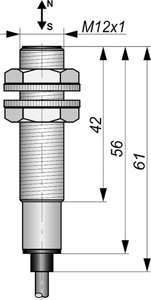 Датчик бесконтактный герконовый DG12MMP-CD-NО-C-2-SS
