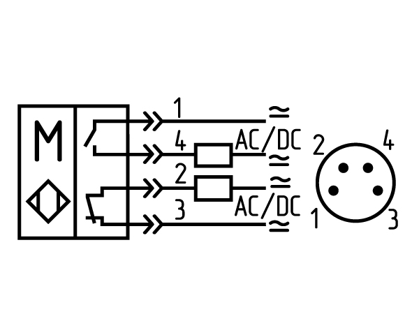 Датчик бесконтактный герконовый DG18MKP-CD-2GNONC-FF-P8.4/0,1-IS