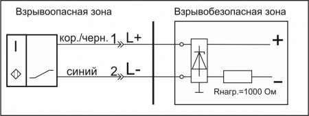 Датчик бесконтактный индуктивный взрывобезопасный стандарта "NAMUR" SNI 01-2-L-P12