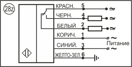 Датчик бесконтактный индуктивный И25-NO/NC-ACR-Z(Л63, Lкорп=100мм)