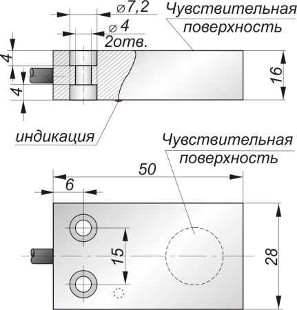 Датчик индуктивный бесконтактный И482-NO-PNP-HT(Lкаб=2м)
