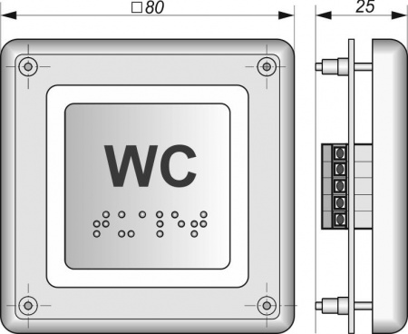 Кнопка включения емкостная BFC80G.000 «ТУАЛЕТ.WC»