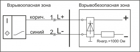 Датчик бесконтактный индуктивный взрывобезопасный стандарта "NAMUR" SNI 21-7-L-10-HT