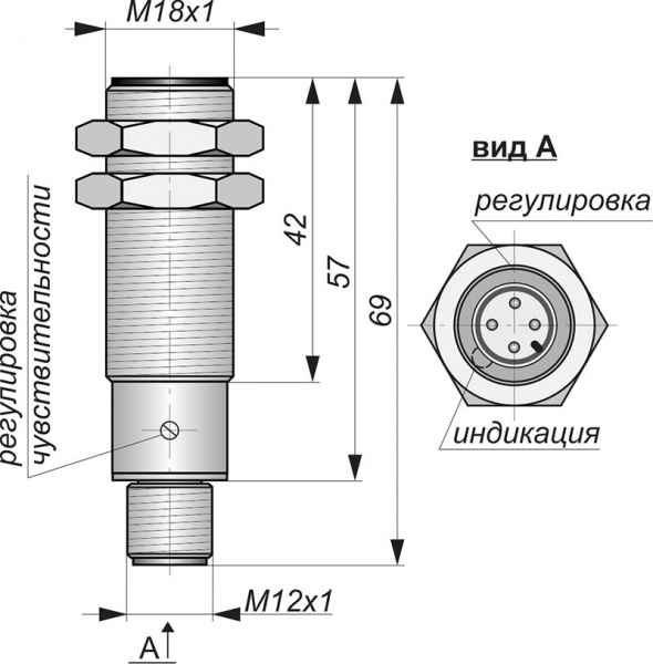 Датчик бесконтактный емкостный  E02-NO-PNP-P(Л63, Lкорп=60мм)