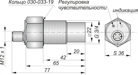 Датчик бесконтактный емкостный E02-NO-PNP-P-BT-Y46