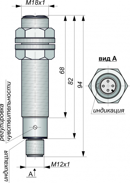 Датчик бесконтактный оптический O01-NO-PNP-P(Д16Т, с регулировкой)