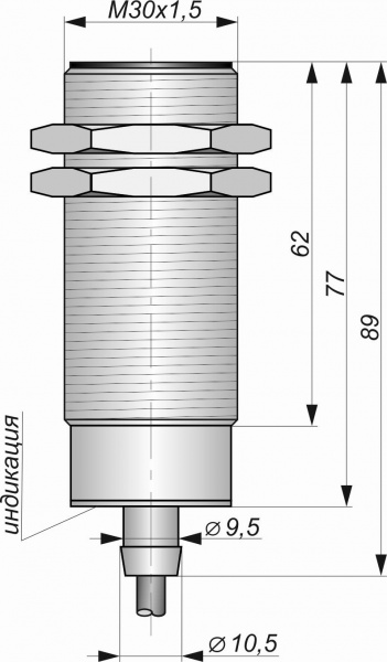 Датчик бесконтактный индуктивный И26-NO-AC-Z-ПГ-HT(12Х18Н10Т)