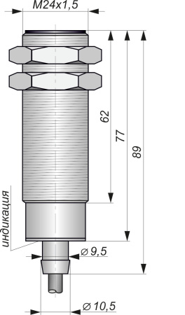 Датчик индуктивный бесконтактный И493-NO-PNP(Л63, Lкорп=75мм)