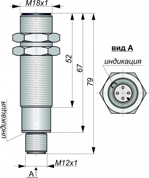 Датчик бесконтактный индуктивный И09-NO-PNP-P(Л63, Lкорп=65мм)