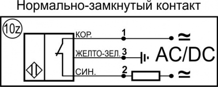 Датчик бесконтактный индуктивный И27-NC-AC-Z(Л63, Lкаб=10м)