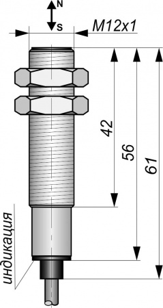 Датчик бесконтактный герконовый DG12MKL-DC-NC-F-1-SS