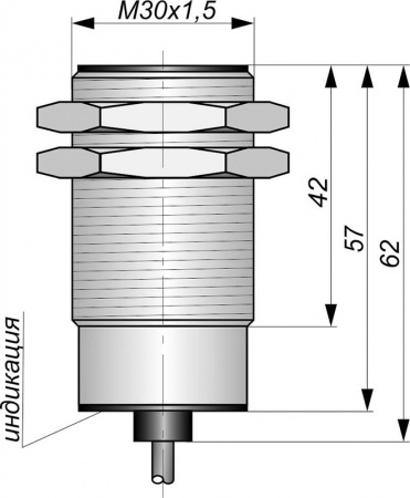 Датчик бесконтактный индуктивный И25-NC-PNP-ПГ-HT-Y10(Л63, ПМВ МБ 3x0.75, Lкаб=0,2м)