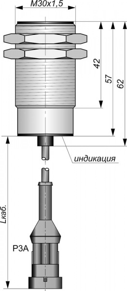Датчик бесконтактный индуктивный И25-NO-PNP-P3A.2-ПГ-HT-Y10(Л63, Lкаб=0,55м)