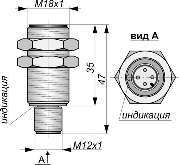 Датчик бесконтактный индуктивный И13-NO-PNP-P-HT-Y103(Л63, вибростойкий)