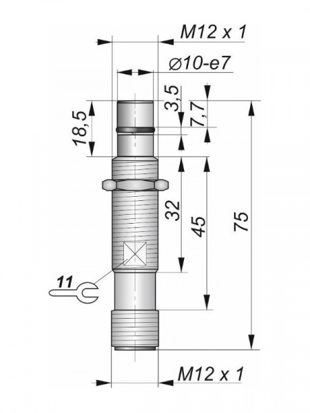 Датчик бесконтактный индуктивный ИД03-NO-PNP-P-HT-35(12X18H10T)