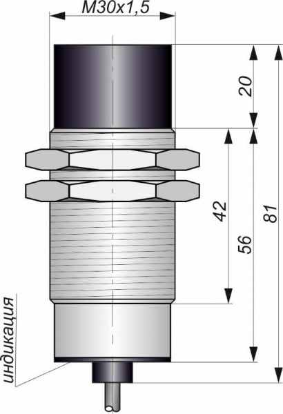 Датчик индуктивный бесконтактный И27-NO-PNP-ПГ-BT(Л63, Lкаб=15м)