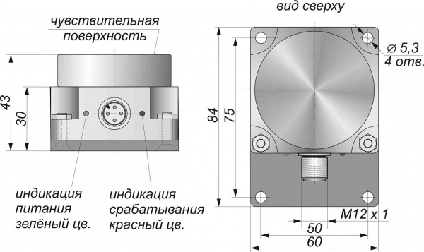 Датчик бесконтактный индуктивный И35-NO-PNP-P