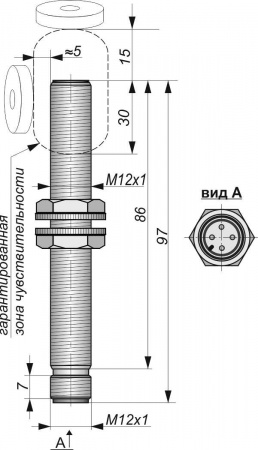 Датчик бесконтактный герконовый DG12MTA-CD-NО-E-P-SS-M9