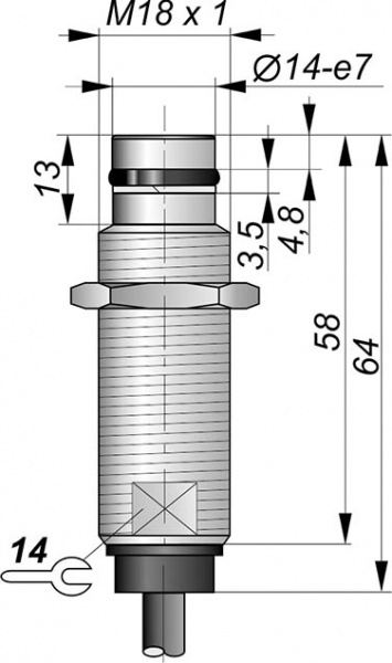 Датчик бесконтактный индуктивный ИД11-NO-PNP-35(12X18H10T)