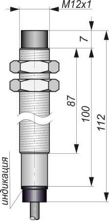 Датчик индуктивный бесконтактный ИВ03-NO-PNP(Л63, Lкорп=100мм)