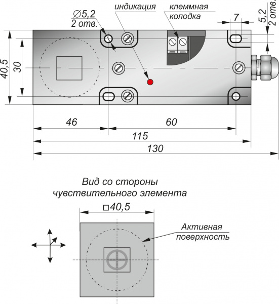 Датчик бесконтактный индуктивный SI401-NO/NC-PNP-K