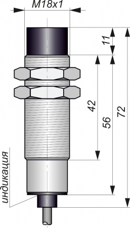 Датчик бесконтактный индуктивный ИВ11-NO-PNP-ПГ-HT-Y10(Л63, Lкаб=5м)