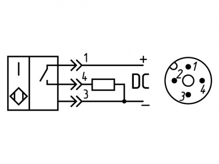 Датчик бесконтактный индуктивный SID036-NO-PNP-P-2(12Х18Н10Т, Lкорп=57мм)