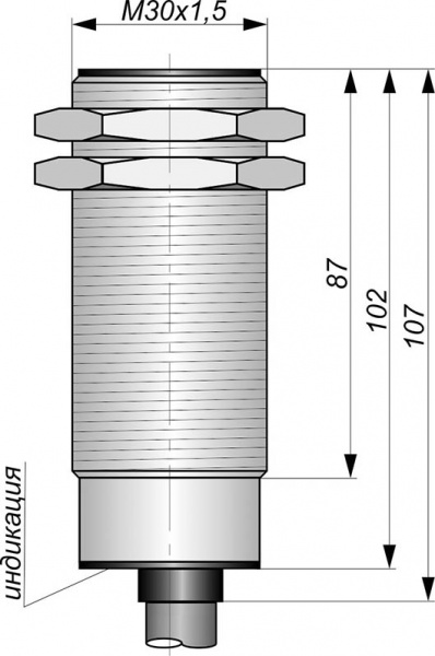 Датчик бесконтактный индуктивный И25-NO/NC-ACR-Z(Л63, Lкорп=100мм)