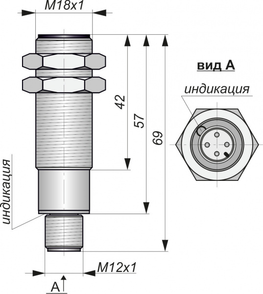 Датчик индуктивный бесконтактный И09-NO-PNP-P-ПГ-HT-Y10(12X18H10T)