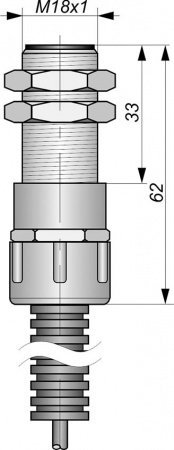 Датчик бесконтактный индуктивный взрывобезопасный стандарта "NAMUR" SNI 13-5-L-15-HT-PKBx12 (металлорукав МРПИ НГ, помехозащищенный)
