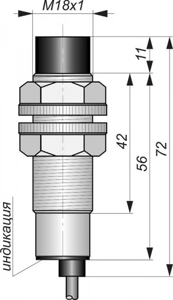 Датчик бесконтактный индуктивный И11-NO-PNP-ПГ-Y10(Текаформ, комплект Р3А)