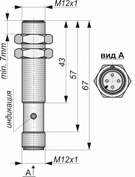Датчик индуктивный бесконтактный ИВ01-NO-PNP-P-BT(Л63)