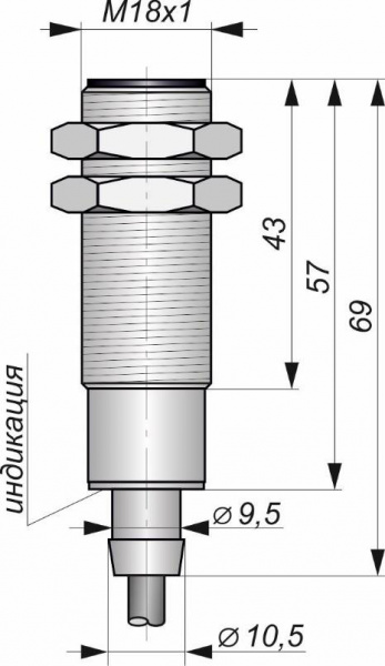 Датчик бесконтактный индуктивный И10-NO-NPN-HT(Л63)