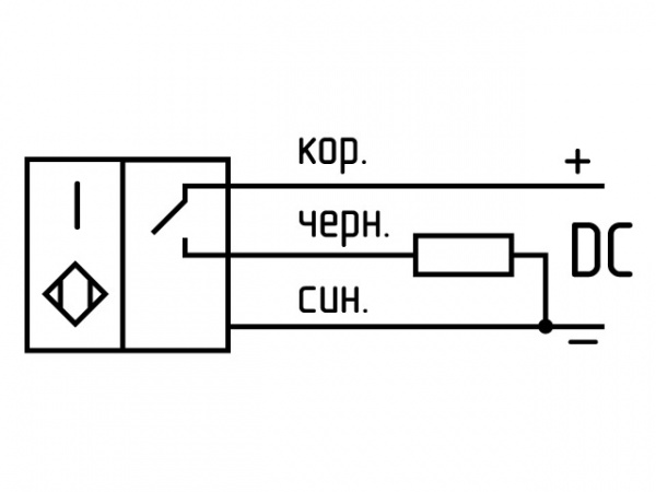 Датчик бесконтактный индуктивный ИД036-NO-PNP-50(12X18H10T)