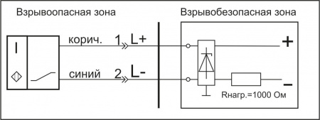 Датчик бесконтактный индуктивный взрывобезопасный стандарта "NAMUR" SNI 09-8-L-2-PG-HT 