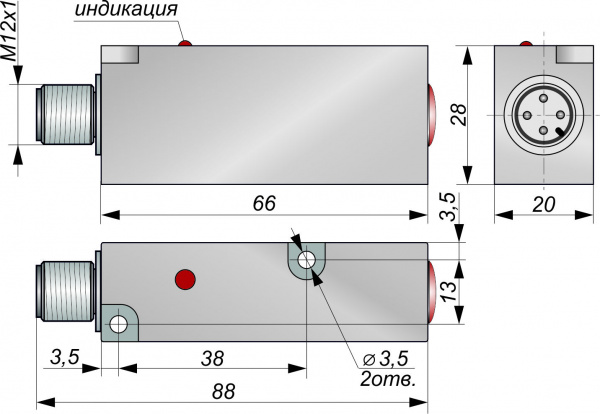 Датчик бесконтактный оптический ОИ17-P