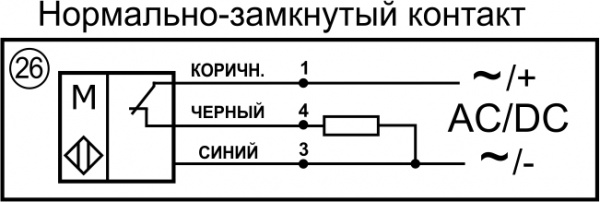 Датчик бесконтактный герконовый DG12MKL-DC-NC-F-1-SS