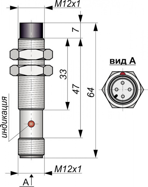 Датчик бесконтактный индуктивный ИВ07-NO-PNP-P-ПГ-BT(Л63)