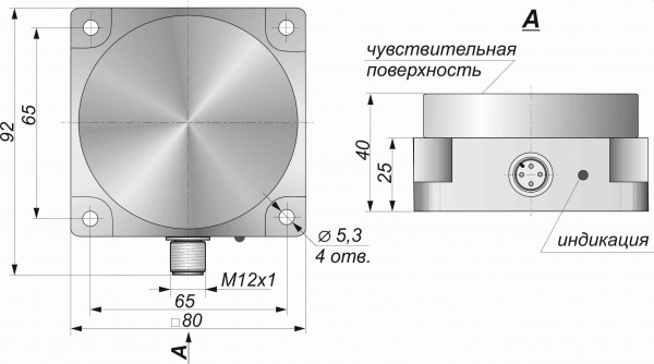 Датчик бесконтактный индуктивный И40-NC-AC-P