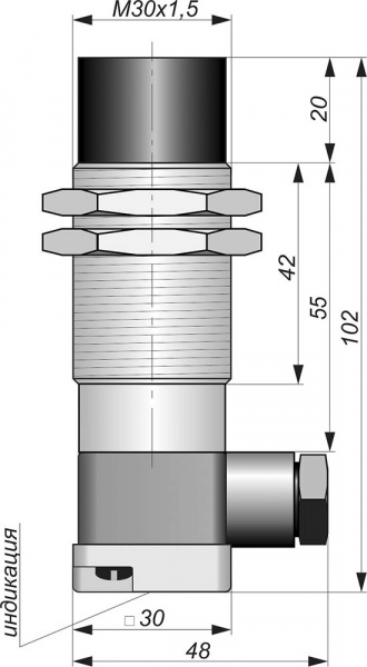 Датчик бесконтактный индуктивный И27-NO/NC-NPN-K(Л63)