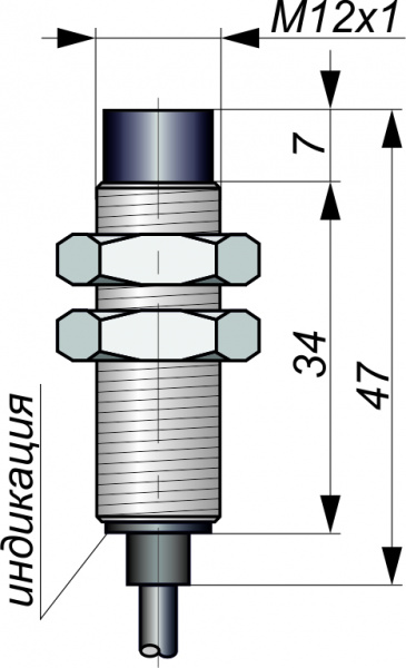 Датчик бесконтактный индуктивный И07-NO-NPN(Л63, Lкаб=2м)