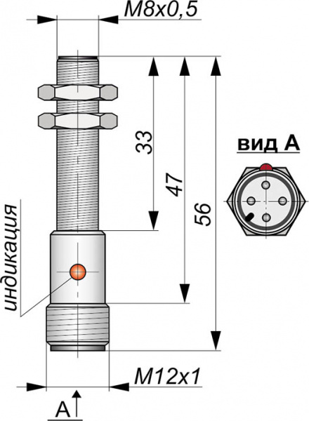 Датчик бесконтактный индуктивный И87-NO-PNP-P(Л63)