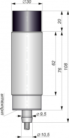 Датчик бесконтактный индуктивный ИГ28-NC-AC(Tекаформ, Lкаб=5м)