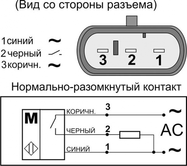 Датчик бесконтактный герконовый GT01P-DC-NO-C-P3A/0,3-SS