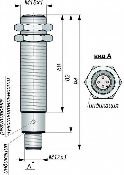 Датчик бесконтактный оптический O03-NO-PNP-P(Л63, с регулировкой)