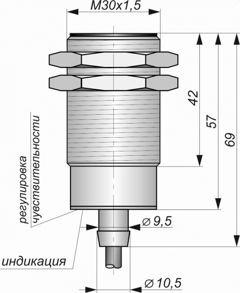 Датчик бесконтактный ёмкостный E061-NO-NPN-Y103(Л63)