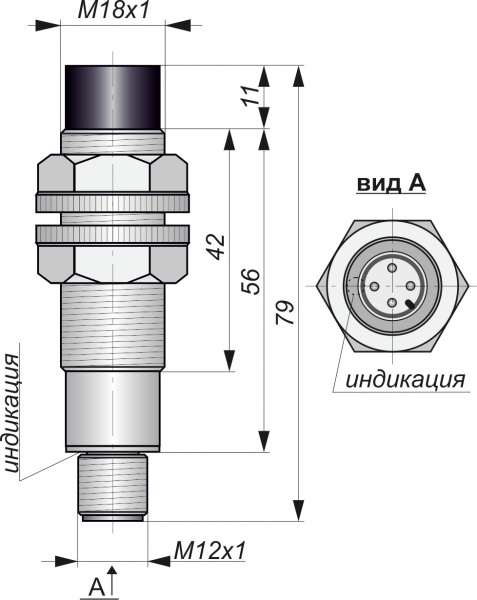 Датчик индуктивный бесконтактный ИВ11-NO/NC-PNP-P(Д16Т)