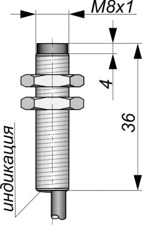 Датчик бесконтактный индуктивный ИВ84-NO-PNP-ПГ(Л63, НКУ, Lкаб=5м)