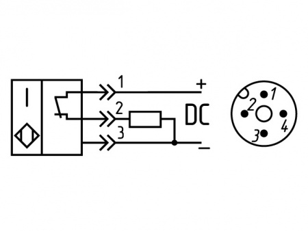 Датчик бесконтактный индуктивный SID036-NC-PNP-P-2(12Х, Lкорп=57мм)